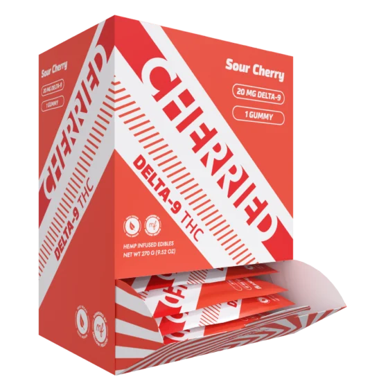Cherried 1pc Edibles 20mg Delta 9 + THC + Gummies Sour Cherry