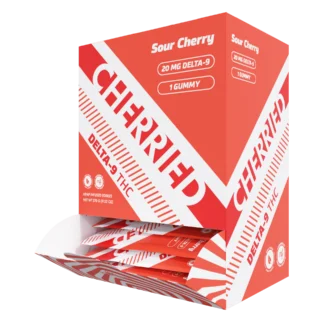 Cherried 1pc Edibles 20mg Delta 9 + THC + Gummies Sour Cherry