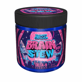 Haze Brain Stew D9 Gummies 600mg - Red Raspberry (Hybrid)