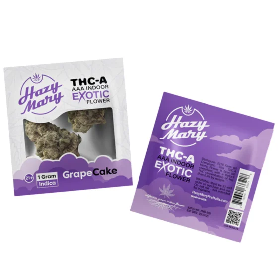 Hazy Mary Exotic THC-A AAA Indoor Flower Grape Cake