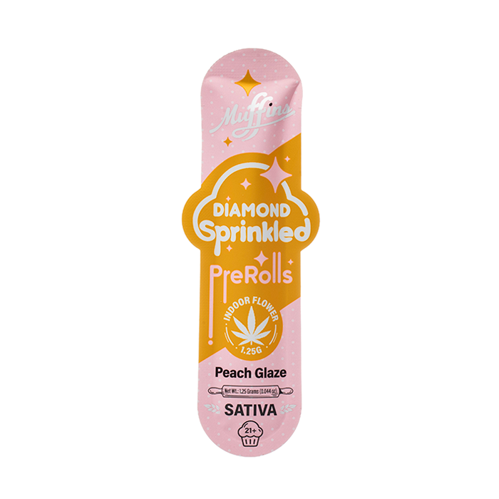 Muffins Diamond Sprinkled Prerolls 1.25G Peach Glaze