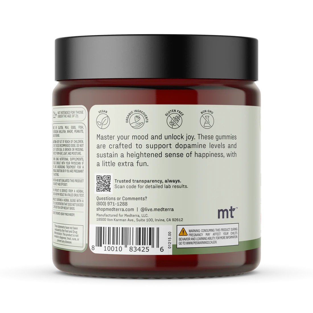 Medterra Mood Boosting Gummies 58mg Full Spectrum Blend Strawberry Citrus