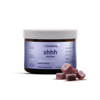 CBDistillery  shhh Distilled CBN Isolate Sound Sleep Gummies  Black Cherry – 30 Count
