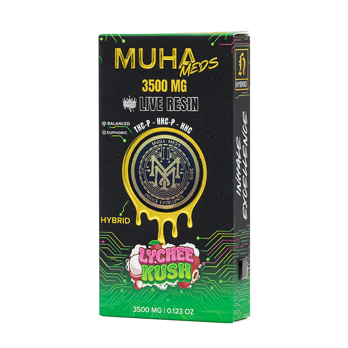 Muha Meds Live Resin Disposable 3.5g Lychee Kush 3500MG THCP HHCP HHC