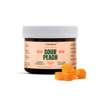 CBDistillery 5mg THC + 25mg CBD Gummies - Sour Peach