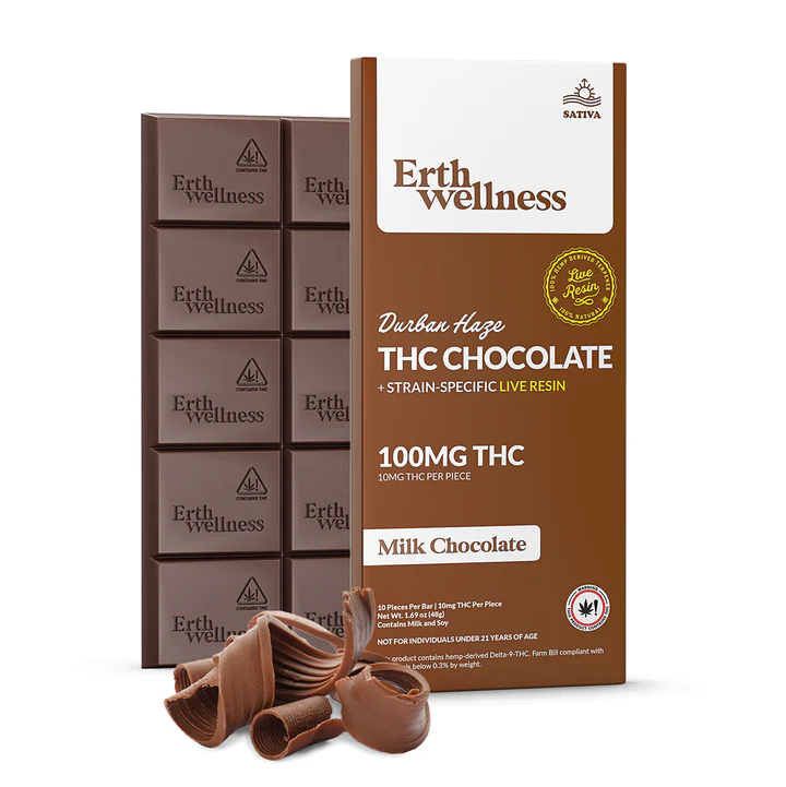 Erth Wellness Delta9 + THC Chocolate Bar Live Resin - 100mg