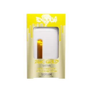 Exodus THCA + HXY9 THC + Delta 8 Live Resin Disposable Vape – 24K Gold Sativa 5g