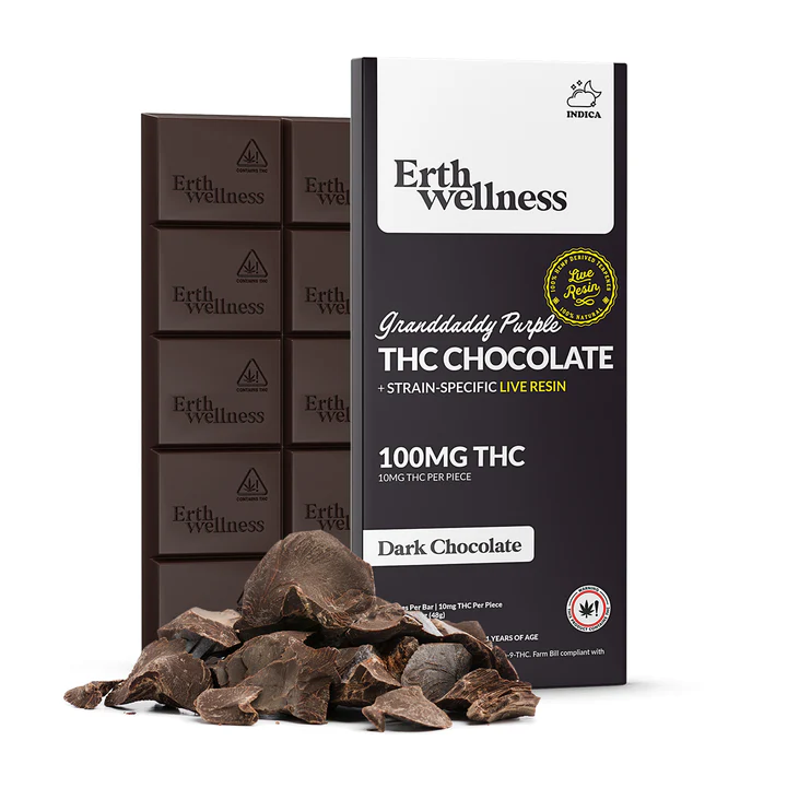 Erth Wellness Delta9 + THC Chocolate Bar Live Resin - 100mg