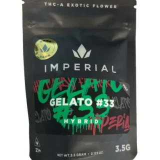 Imperial Gelato #33 – THCA Flower 3.5g Hybrid, Zaza 22.36%
