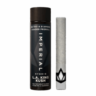 Imperial LA King Kush THCA Loaded Preroll 2g – Hybrid strain with 1.5g flower and 0.5g THCA diamonds