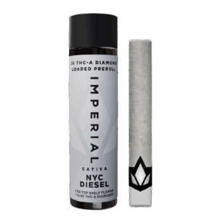 Imperial NYC Diesel THCA Loaded Preroll 2g – Sativa strain with 1.5g flower and 0.5g THCA diamonds