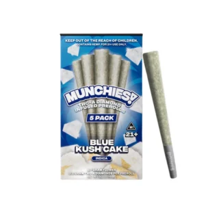 Delta Munchies – THC-A Diamond Infused Prerolls – Blue Kush Cake