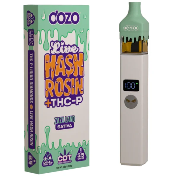 Dozo Live Hash Rosin + THCP Disposable Vape 3.5G Zaza Land Sativa