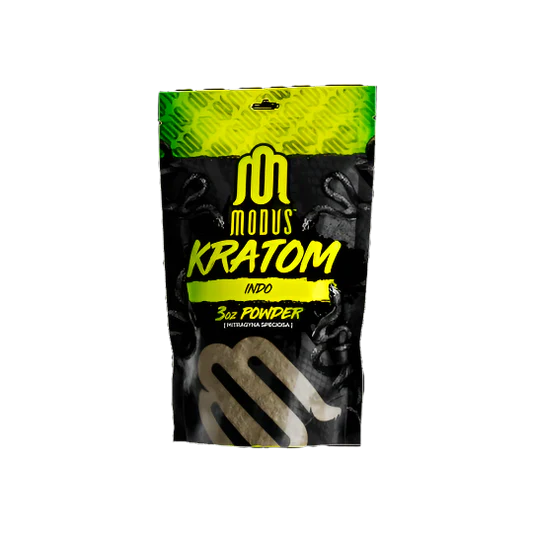 Modus Kratom Indo 3oz white vein powder 85g - balanced energy and calm