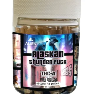 Alien Exotics THC-A Diamond Infused Preroll Jar | Alaskan Thunder Fuck Sativa | 40% THC-A