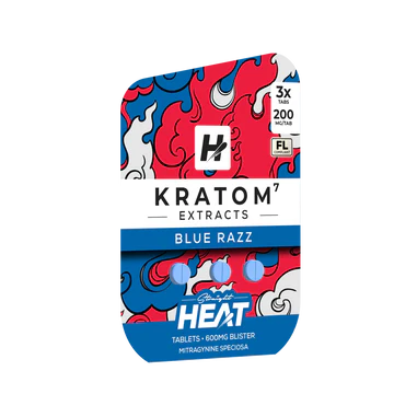 Straight Heat – Blue Razz Kratom Extract Tablets 600mg
