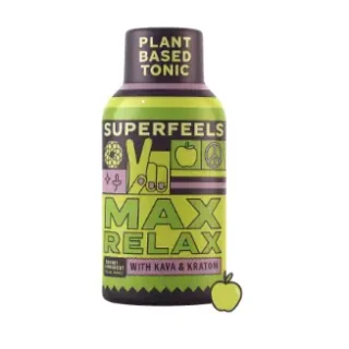 Superfeels Max Relax Shot | Kava & Kratom Extract | Plant-Based Tonic 2oz