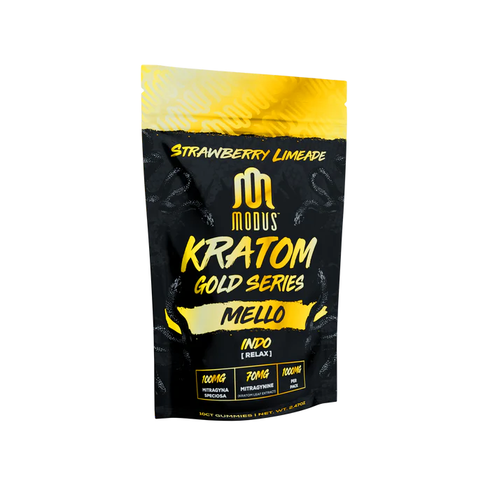 Gold Series Kratom Gummies – Mello | Strawberry Limeade
