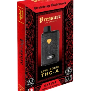 Pressure Los Angeles Live Rosin THCA Disposable Vape 3.5g Strawberry Trainwreck strain