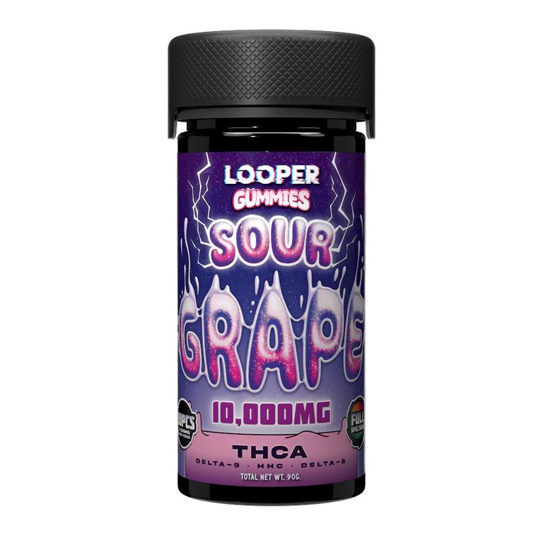 Looper – Ultra Potent Gummies | HHC • Delta-8 • Delta-9 • THCP | 20ct Sour Grape