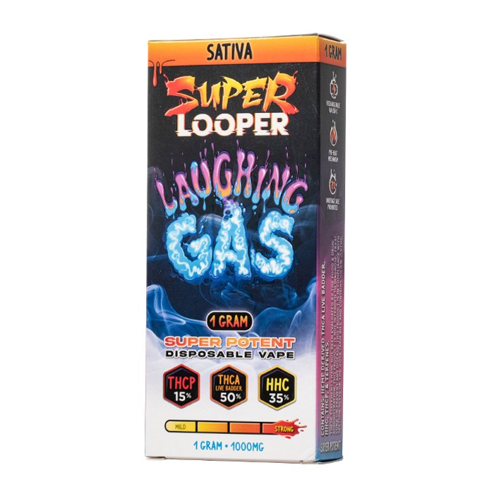 Super Looper D90 Disposable Vape 1g Laughing Gas Sativa THCA THCP HHC