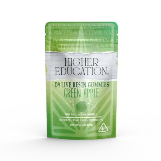Higher Education Green Apple Delta-9 Live Resin Gummies 1200mg Sativa