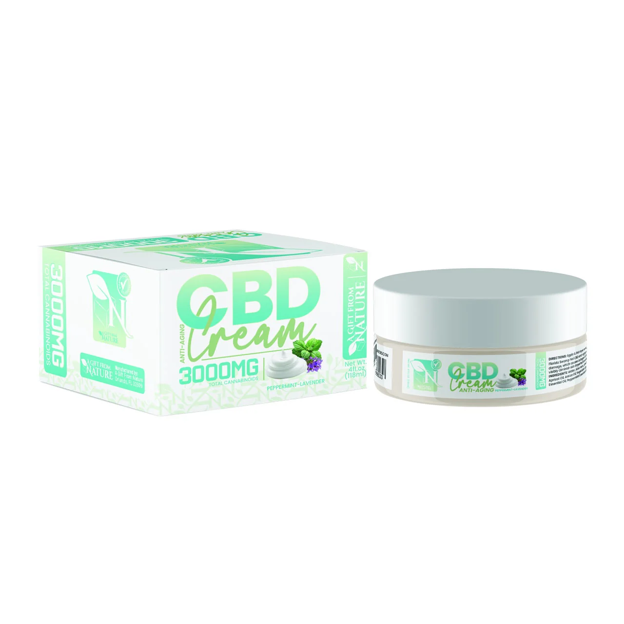 AGFN Anti-Aging CBD Cream 3000mg Hemp-Derived Skincare
