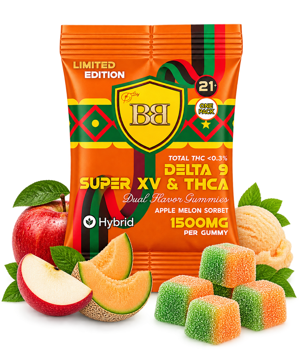 Bud Buddy Super XV THCA + Delta 9 THC Dual Flavor Gummies 1500mg 1 Count - Image 4