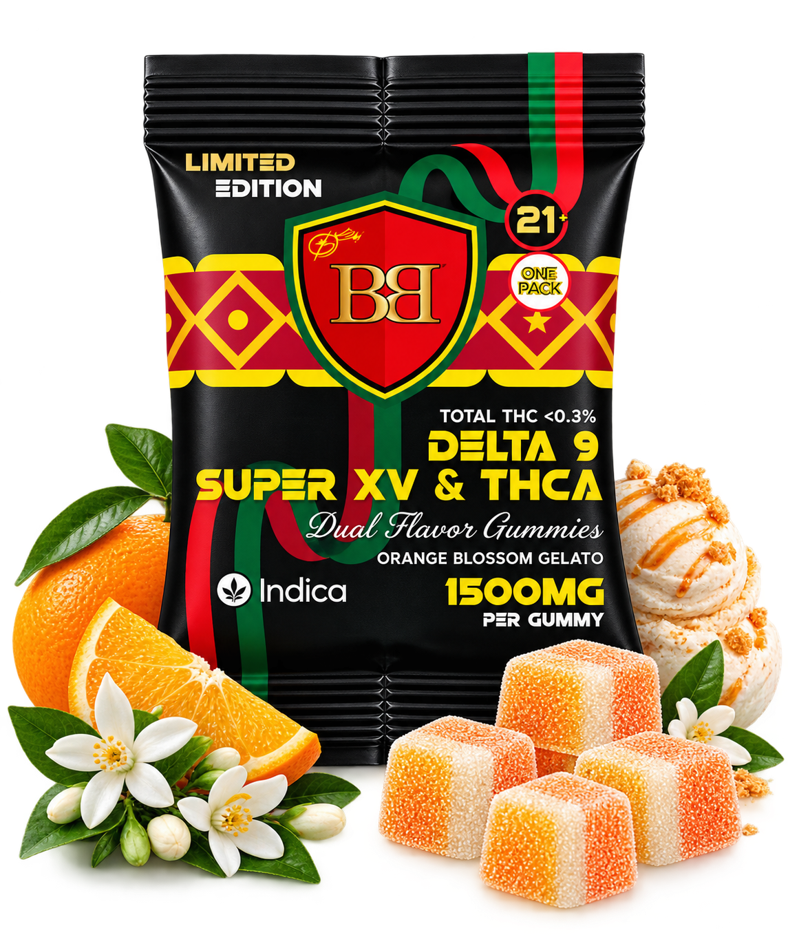 Bud Buddy Super XV THCA + Delta 9 THC Dual Flavor Gummies 1500mg 1 Count - Image 7