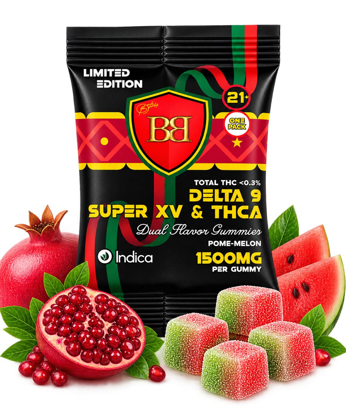 Bud Buddy Super XV THCA + Delta 9 THC Dual Flavor Gummies 1500mg 1 Count - Image 8