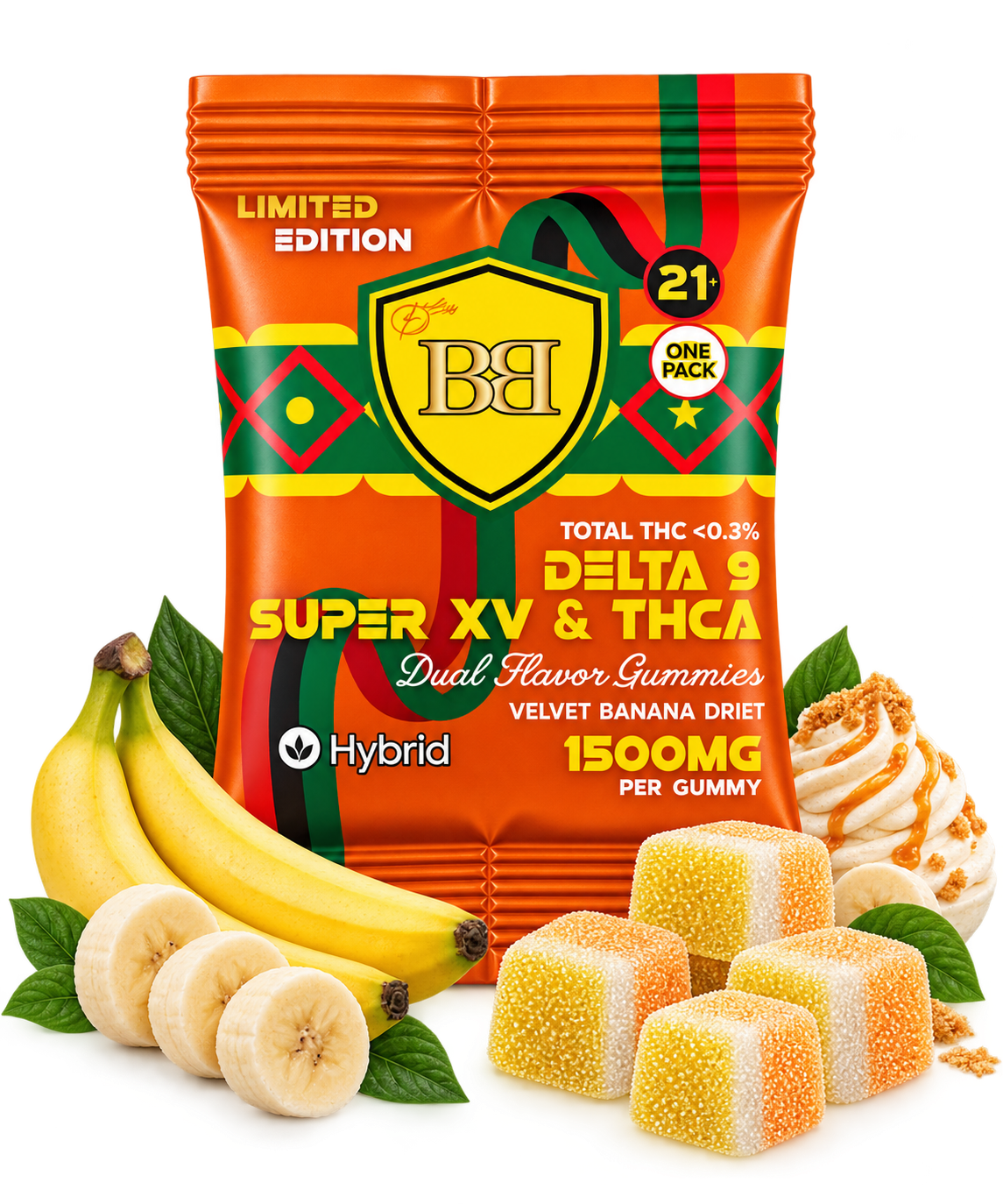 Bud Buddy Super XV THCA + Delta 9 THC Dual Flavor Gummies 1500mg 1 Count - Image 6