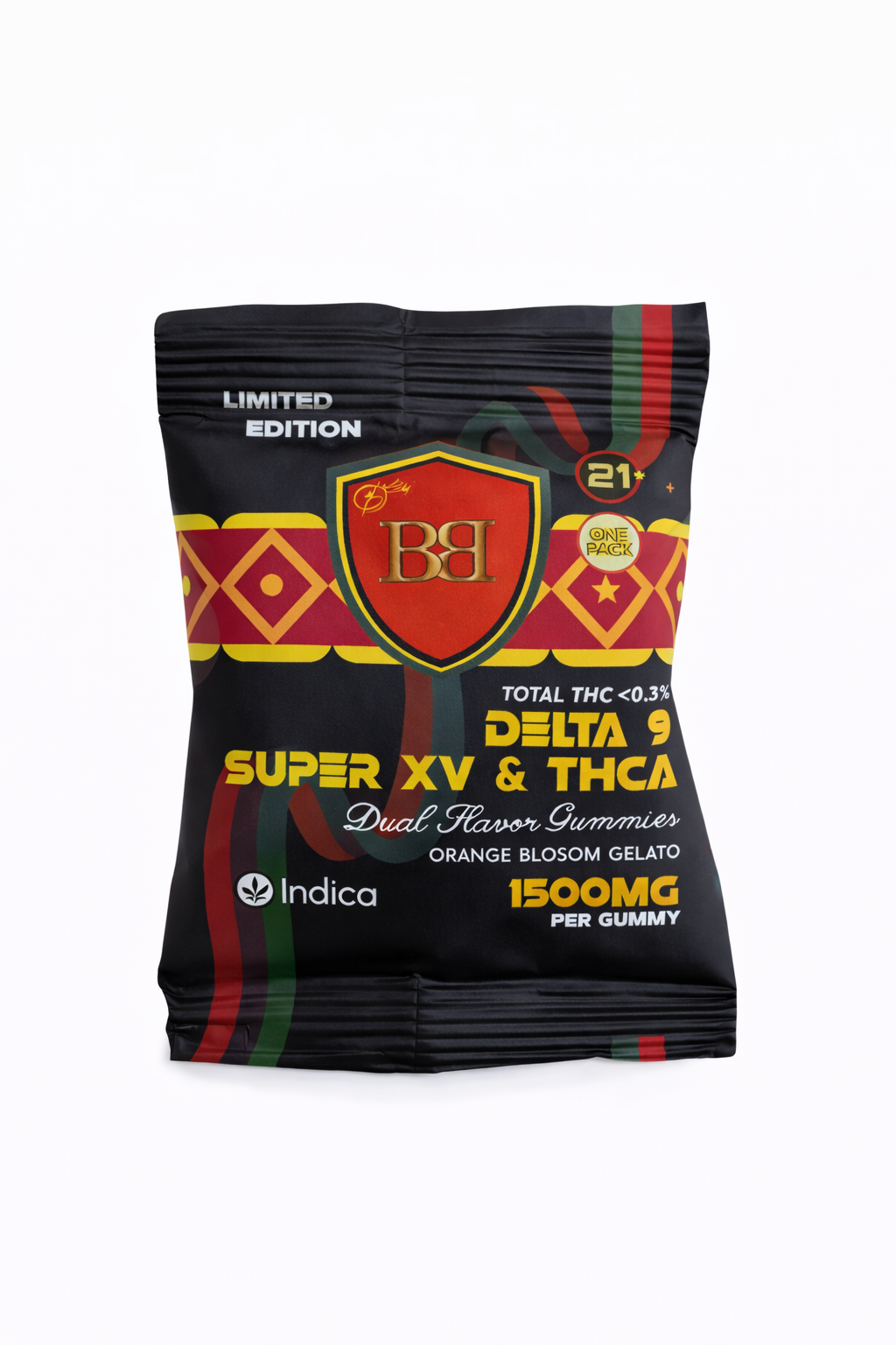 bud buddy thca delta 9 super xv gummy orange blossom gelato dual flavor 1500mg 1ct