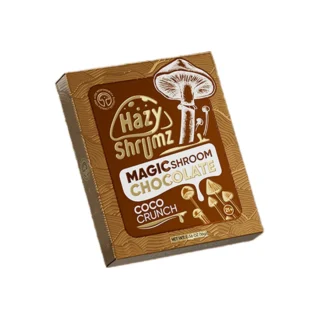 Hazy Shrumz Magic Shroom Chocolate Coco Crunch bar mushroom chocolate packaging