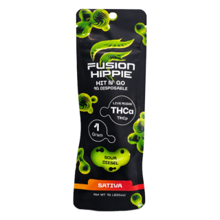 Fusion Hippie Hit N Go THCA THCP Live Rosin Disposable Vape 1G