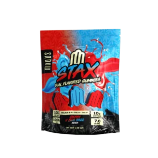 Modus STAX dual flavored gummies Cherry and Blue Razz with Delta 8 Delta 9 THC-H THC-P