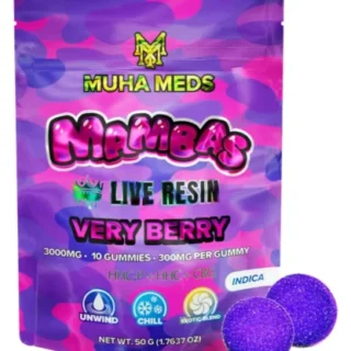 Muha Meds Mambas Live Resin Gummies Very Berry 3000mg