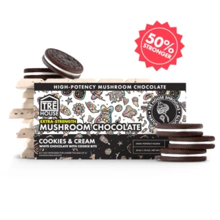 TRĒ House Extra Strength Magic Mushroom Chocolate Bar Cookies and Cream flavor