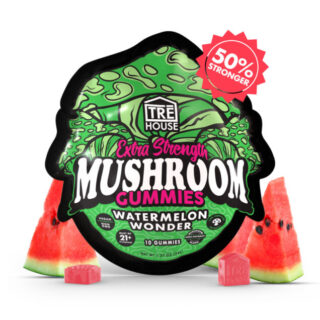 TRĒ House Extra-Strength Mushroom Gummies Watermelon Wonder flavor 10-count pouch with Neurotonin blend