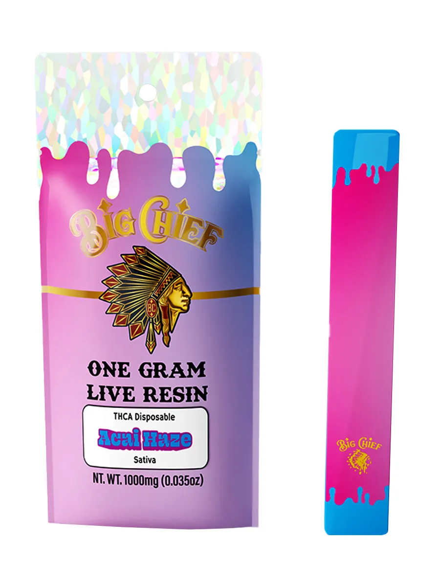 big chief live resin thca disposable 1g acai haze sativa