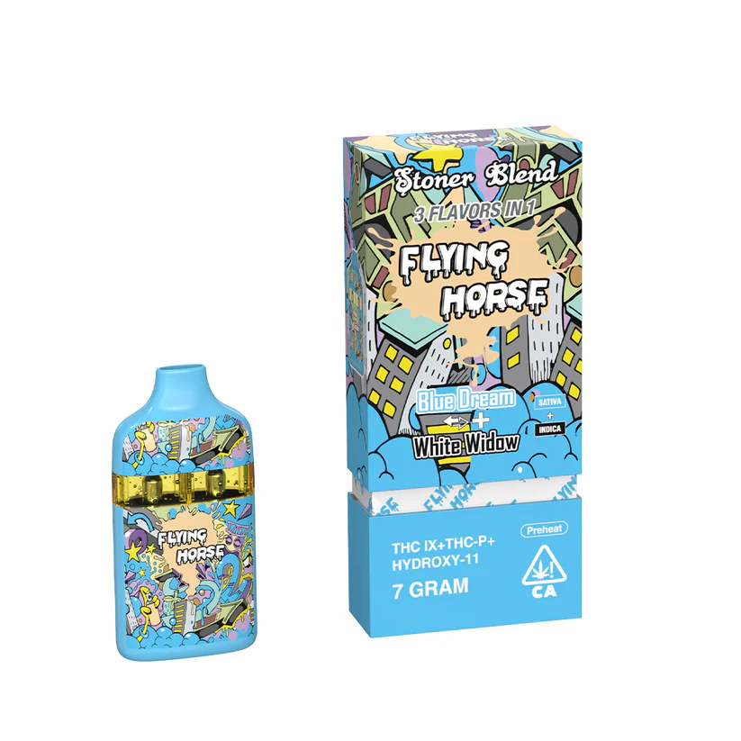 Flying Horse Stoner Blend Disposable 7g THCA THCP Hydroxy 11 Blue Dream White Widow