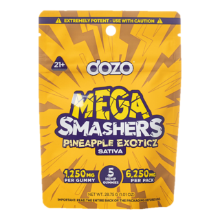 DOZO Mega Smashers Gummies 6250mg 5ct THC-P THC-A Delta-8