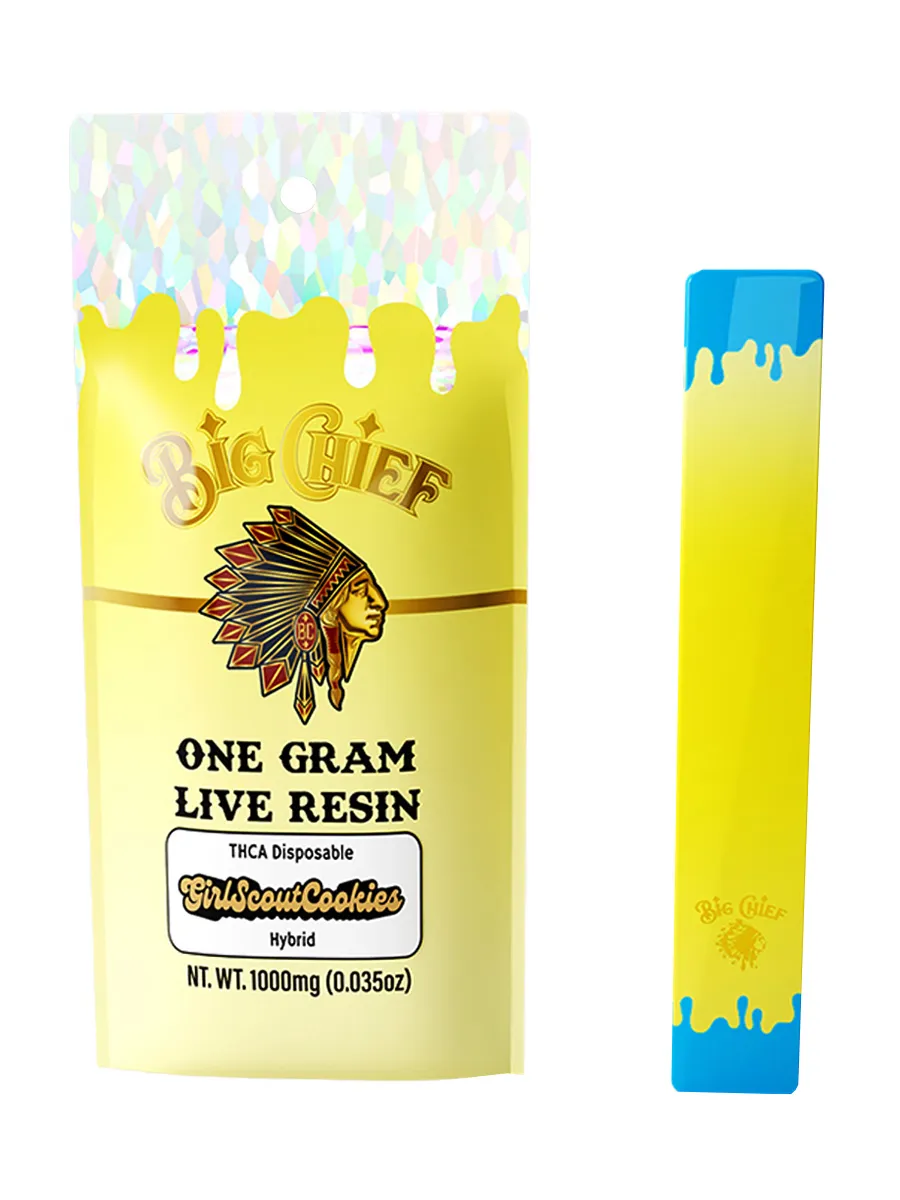 big chief live resin thca disposable 1g girl scout cookies hybrid
