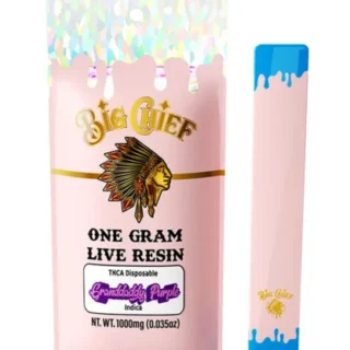 big chief live resin thca disposable 1g granddaddy purple indica