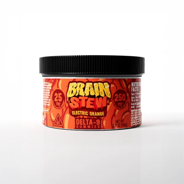 Haze Brain Stew Delta 9 Gummies 250mg Electric Orange