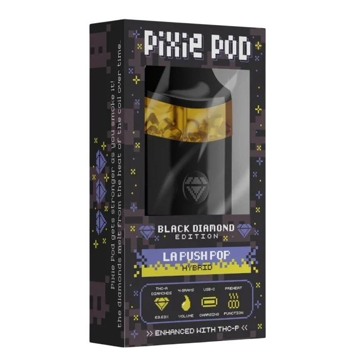Pixie Pod Black Diamond Edition disposable vape 4ml LA Push Pop hybrid