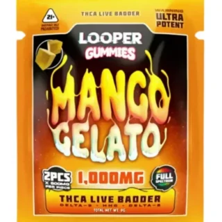 Looper THCa Live Badder Gummies 2ct 1000mg Mango Gelato