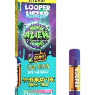 Looper Lifted Series Live Resin Vape Cartridge 2g Miracle Alien Cookies 11-Hydroxy-THC THC-H THC-P
