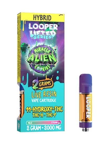 Looper Lifted Series Live Resin Vape Cartridge 2g Miracle Alien Cookies 11-Hydroxy-THC THC-H THC-P
