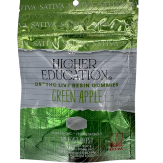 higher education d9 live resin gummies green apple sativa