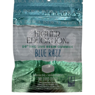 higher education d9 live resin gummies blue razz indica